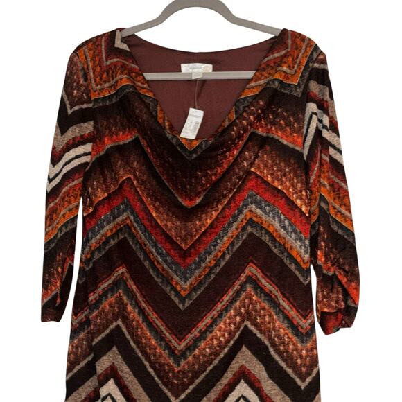 Dress Barn Lightknit Dress 12 NEW WITH TAGS Chevron Print Contemporary Career - Picture 2 of 12